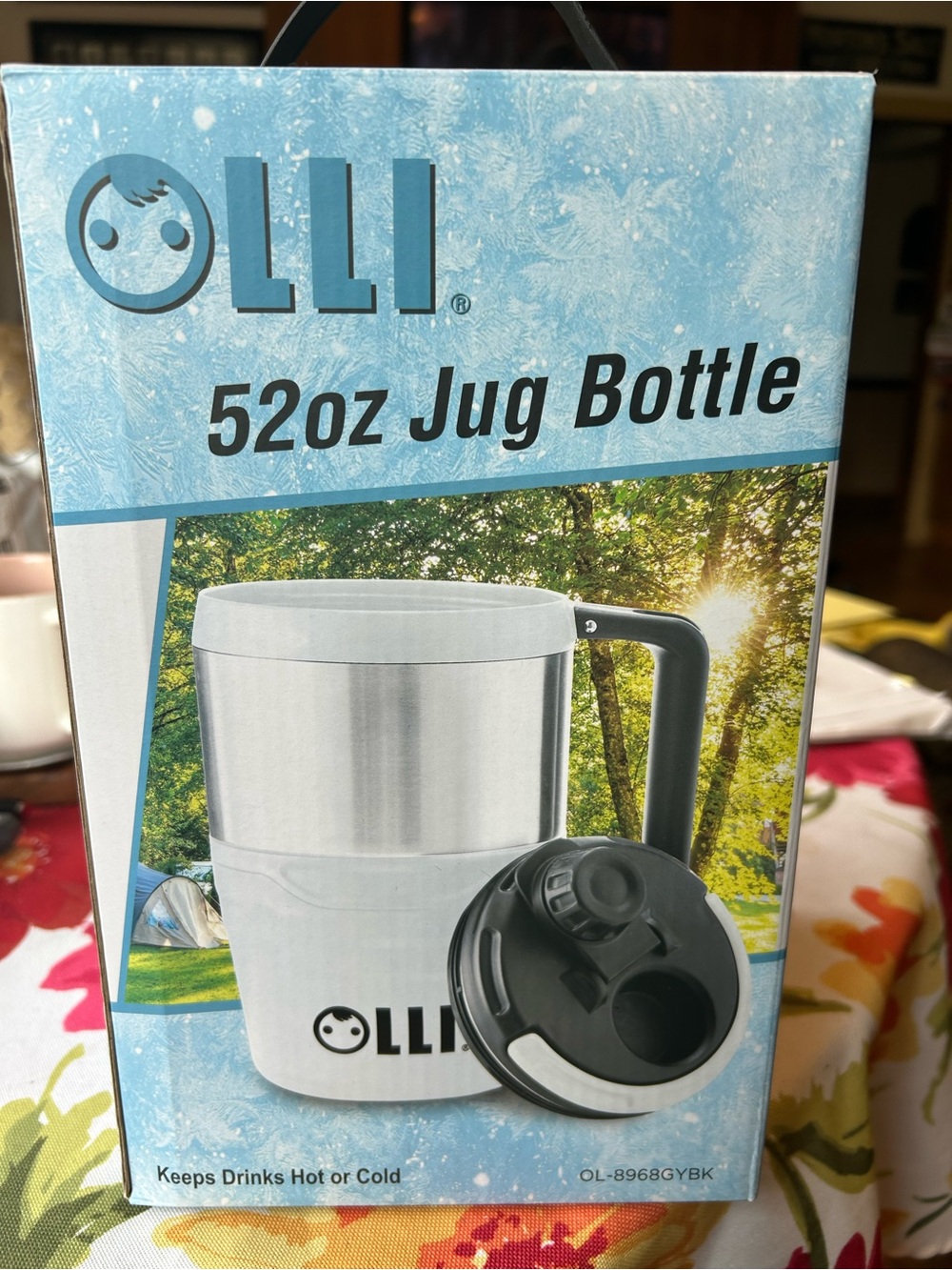 OLLI 52oz Jug Bottle - Stainless Steel with Black Handle
